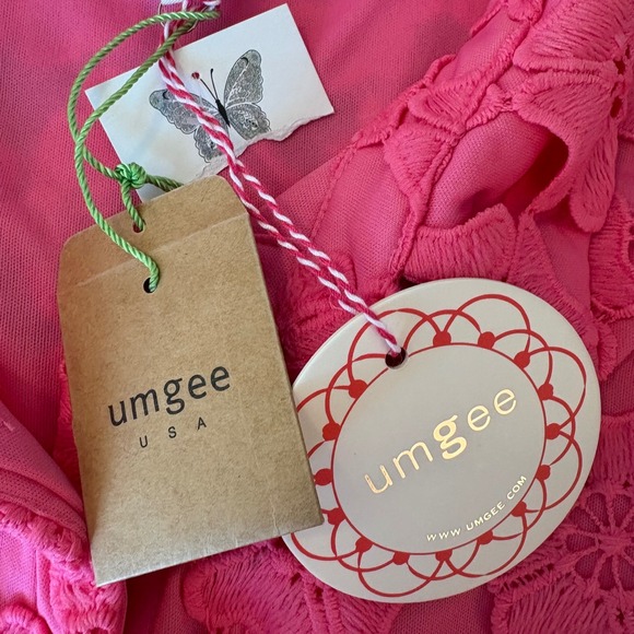 Umgee USA NWT Pink Floral Lace Mini‎ Dress Short Sleeve Shirt Dress Womens Small - Picture 10 of 13